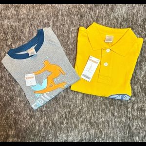 GYMBOREE/ NWT. Bundle of two boy shirts /Color: Yellow/Grey/Size 4